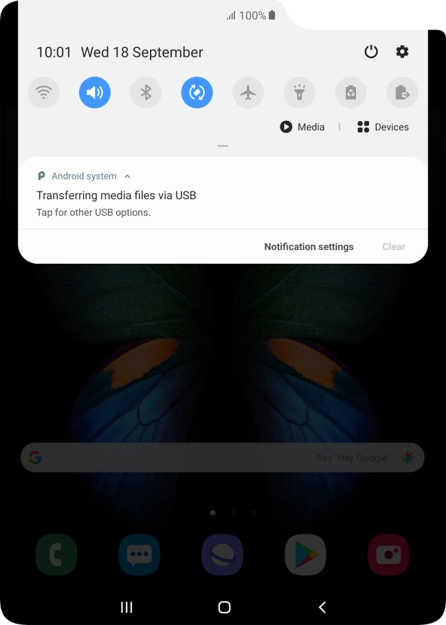 Press Tap for other USB options..