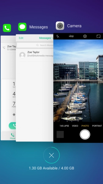 To end one running application, slide your finger upwards on the required application.