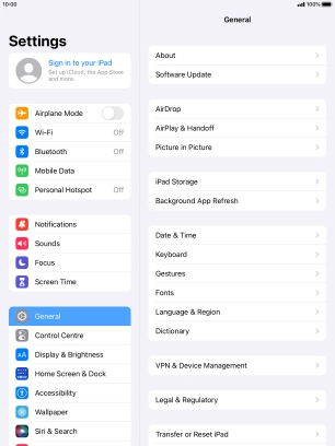 Press Sign in to your iPad.