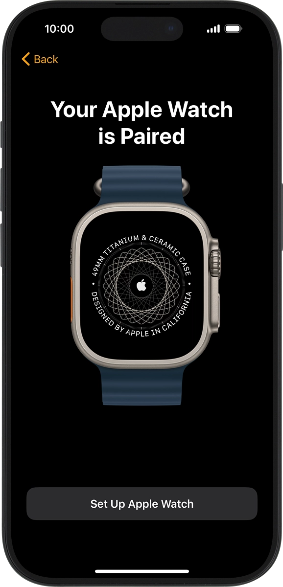 On your phone: Press Set Up Apple Watch.