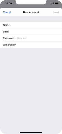 Press Password and key in the password for your email account.