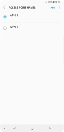 Press the field next to the data connection to activate it.