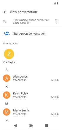 Press To and key in the first letters of the recipient's name.