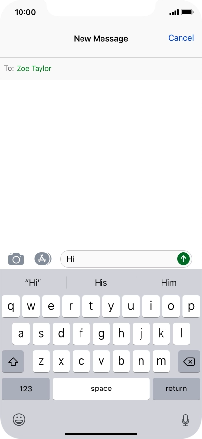 Press the send icon.