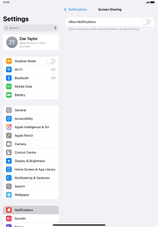 Press the indicator next to 