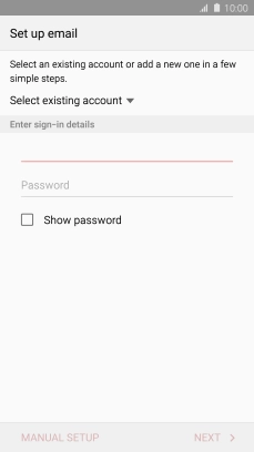 Press Password and key in the password for your email account.