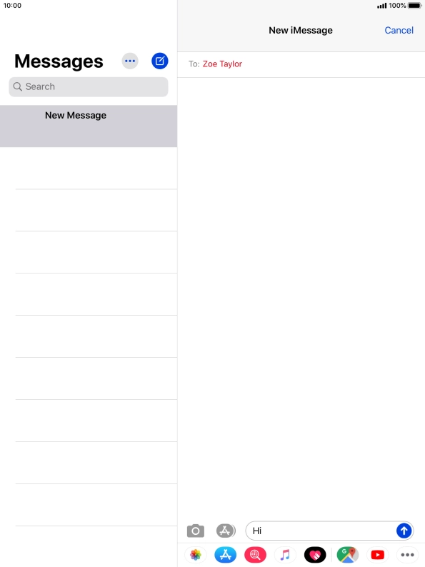 Press the send icon.