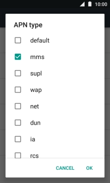 Make sure only mms is selected.