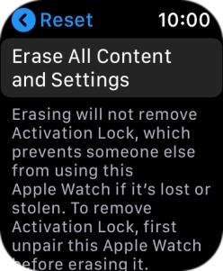 Press Erase All Content and Settings.