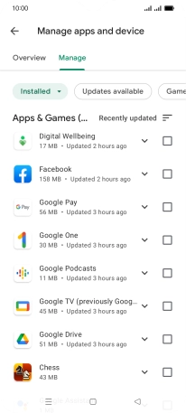 Press the required app.