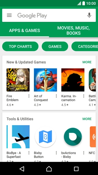 Press the search field.