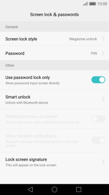 Press Password and key in the current phone lock code.