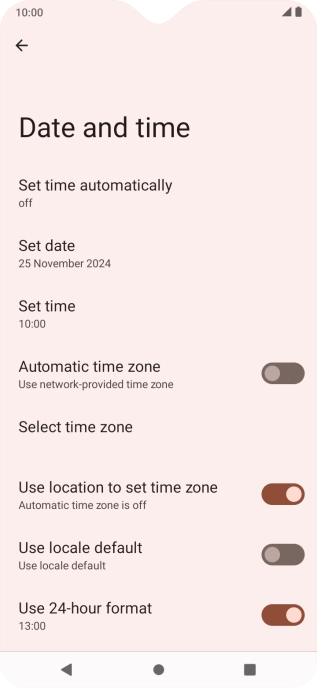 Press Set time automatically.