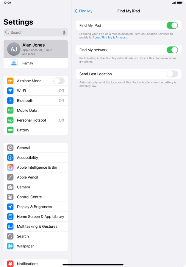 Press the indicator next to 