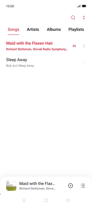 Press the song title at the bottom of the screen.