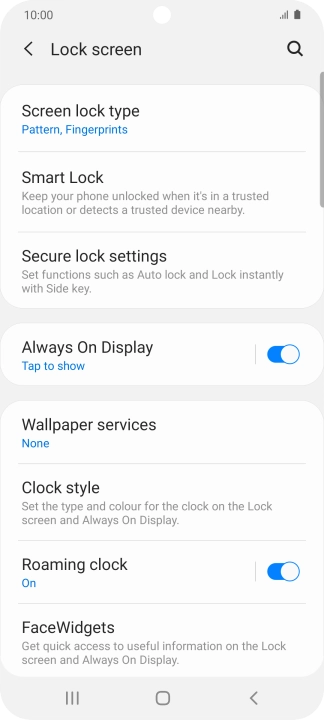 Press Screen lock type and key in the additional phone lock code you created earlier.