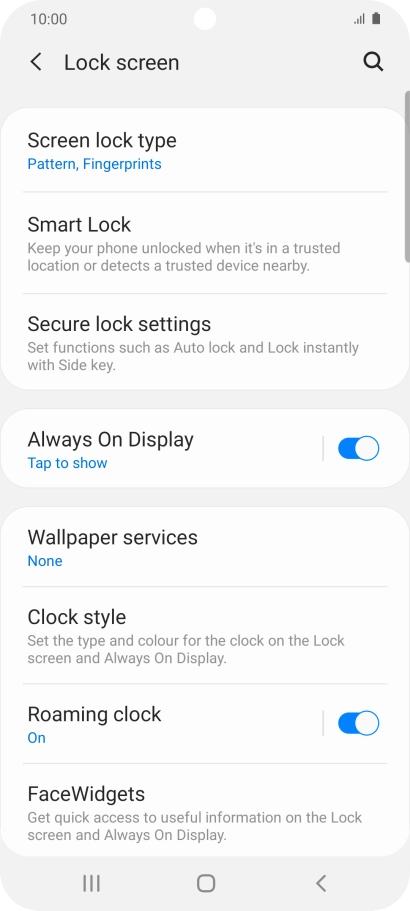 Press Screen lock type and key in the additional phone lock code you created earlier.
