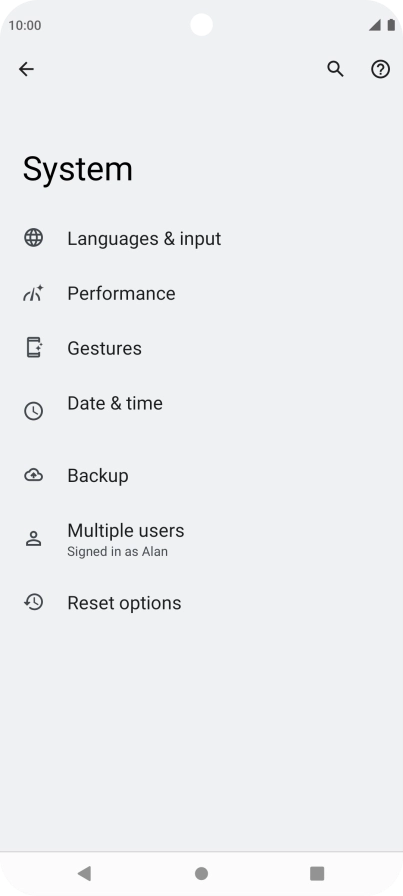 Press Reset options.