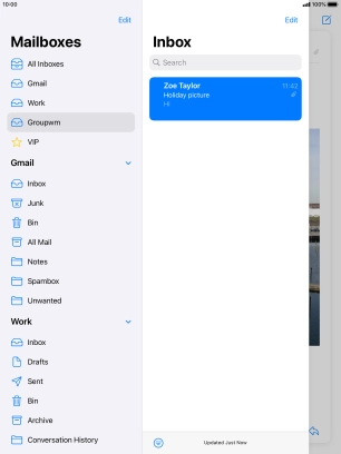 Press the required email account.