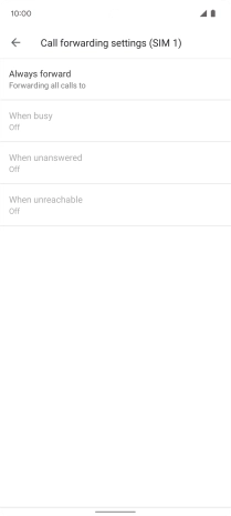Press the required divert type.