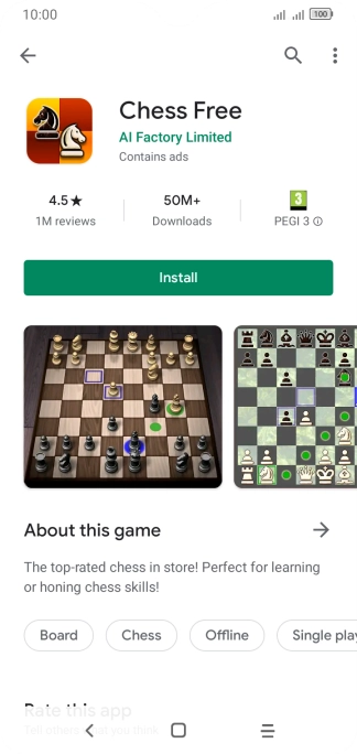Press Install and follow the instructions on the screen to install the app.