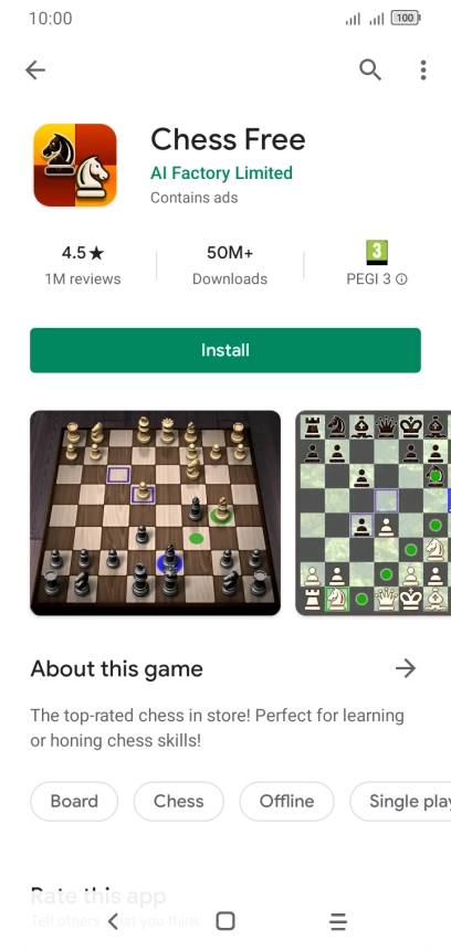Press Install and follow the instructions on the screen to install the app.