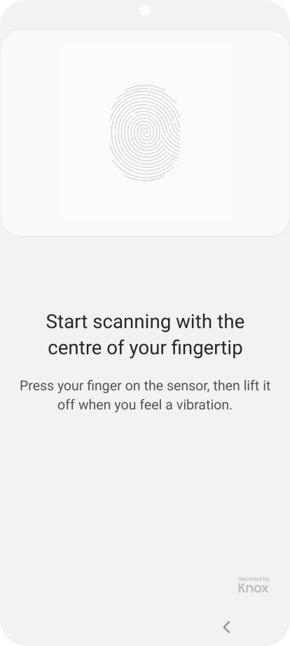 Follow the instructions on the screen to create the phone lock code using your fingerprint.