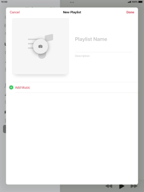 Press the text input field and key in a name for the playlist.