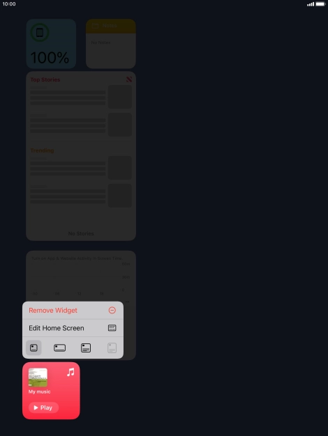 Press Remove Widget.