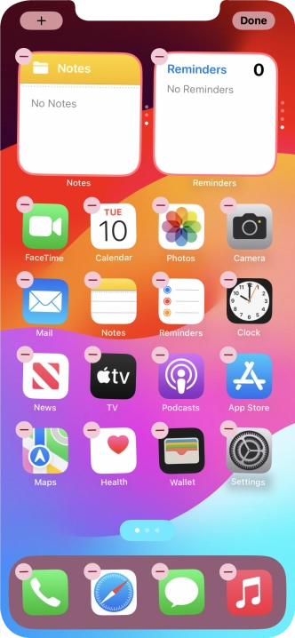 Press the home screen icon.
