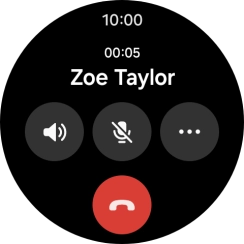 Press the end call icon.