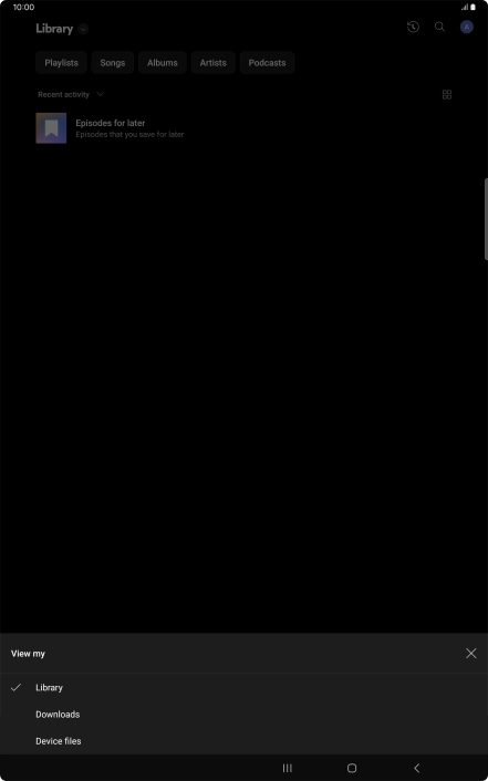 Press the required category and go to the required audio file.