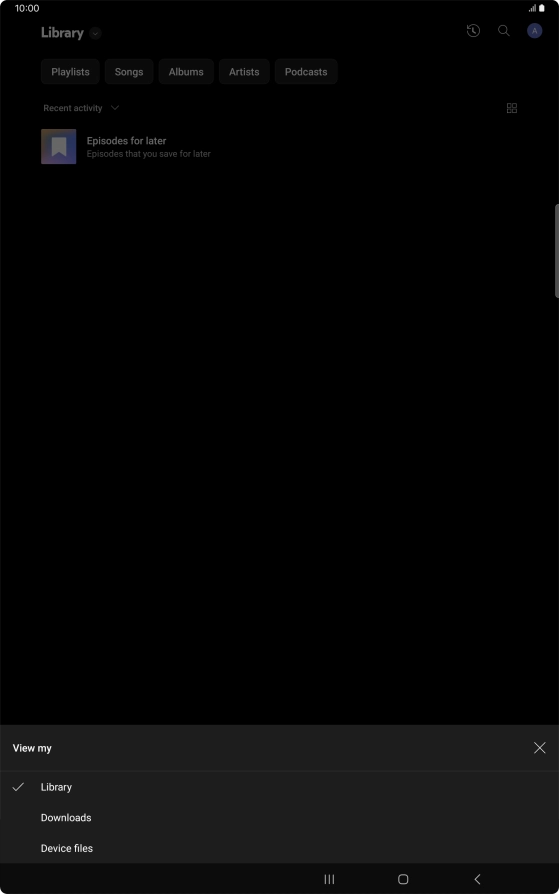 Press the required category and go to the required audio file.