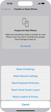 Press Reset All Settings.