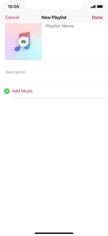 Press the text input field and key in a name for the playlist.