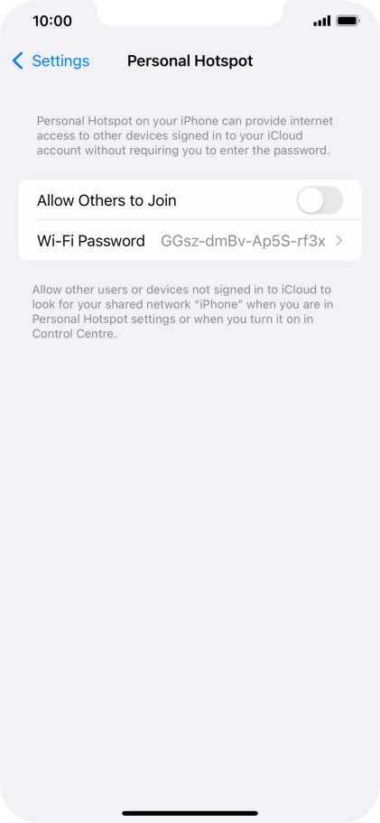 Press Wi-Fi Password and key in the required password.