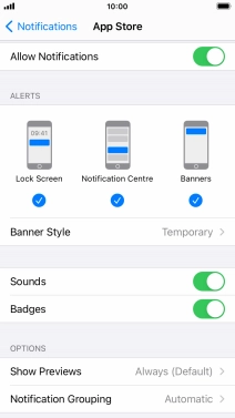 Press the indicator next to 