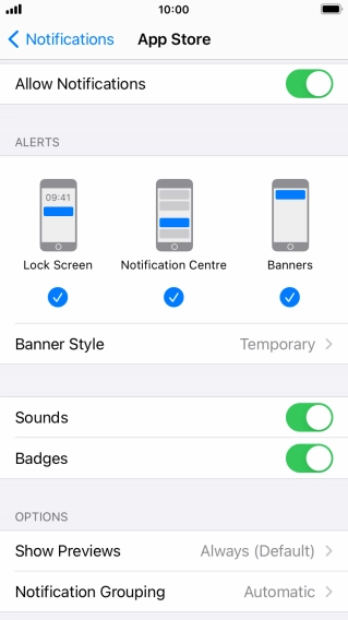 Press the indicator next to 