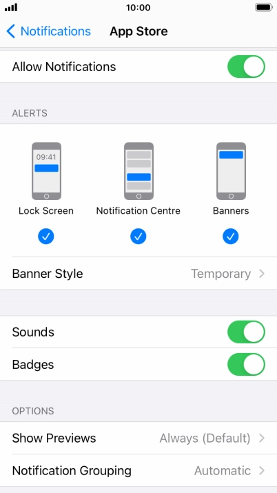Press the indicator next to 