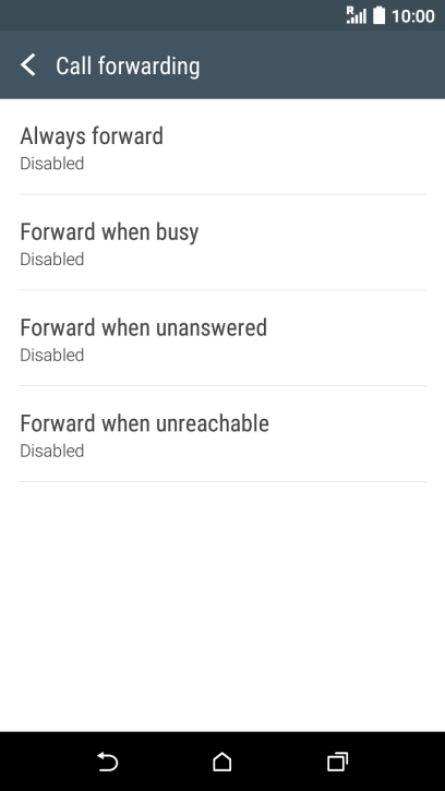 Press the required divert type.