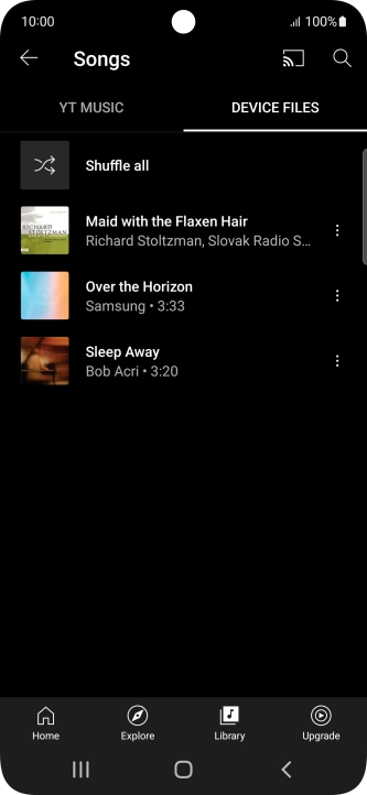 Press the required audio file.