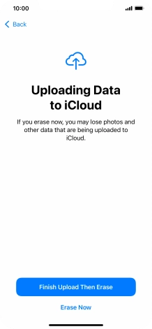Press the required setting.