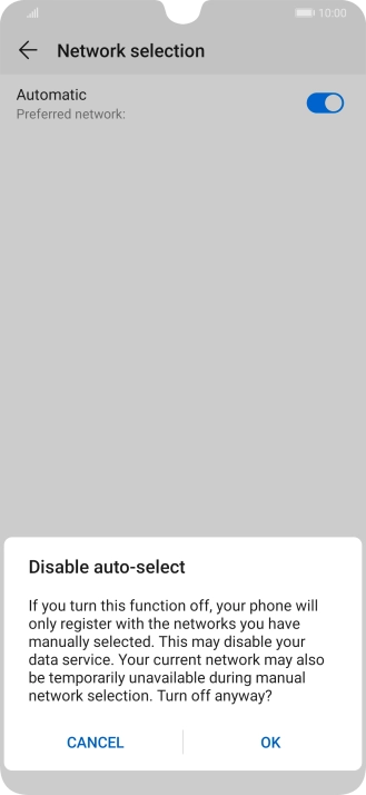 Press OK and your phone will search for networks.