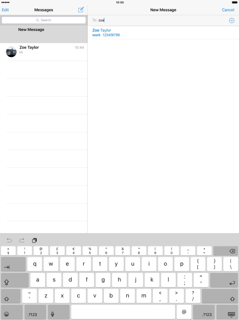 Press the required contact.