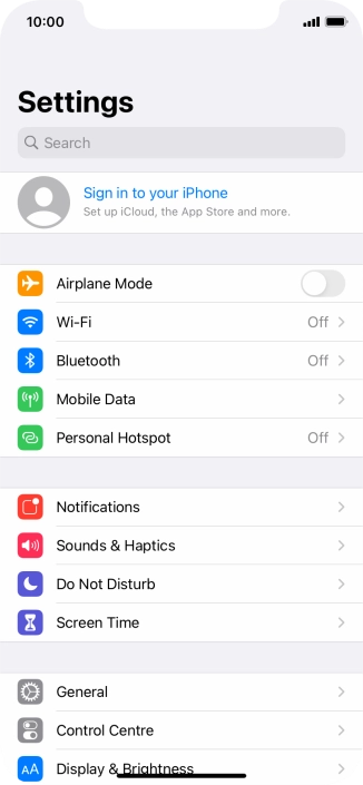 Press Sign in to your iPhone.