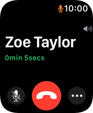 Press the end call icon to end the call and return to the home screen.