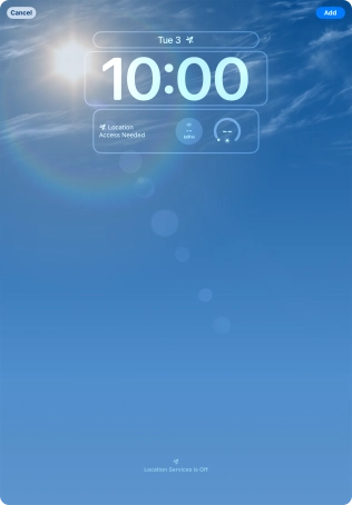 To customise the way the lock screen date is displayed, press the date widget and follow the instructions on the screen to select the required widget display mode.