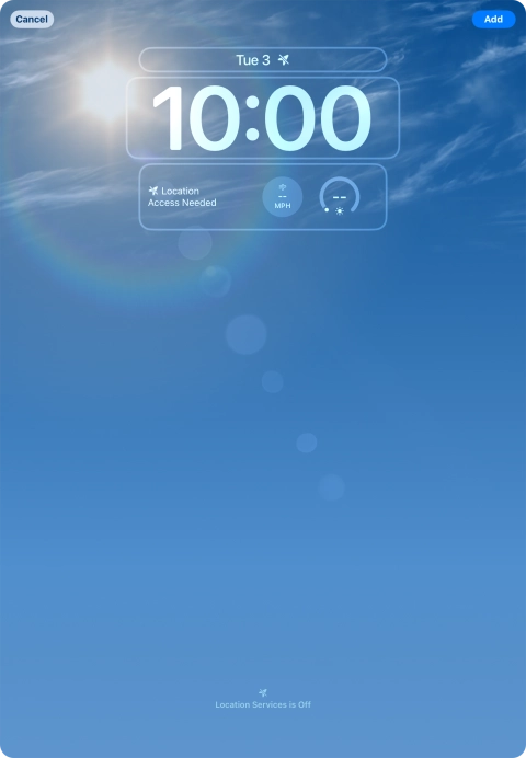 To customise the way the lock screen date is displayed, press the date widget and follow the instructions on the screen to select the required widget display mode.