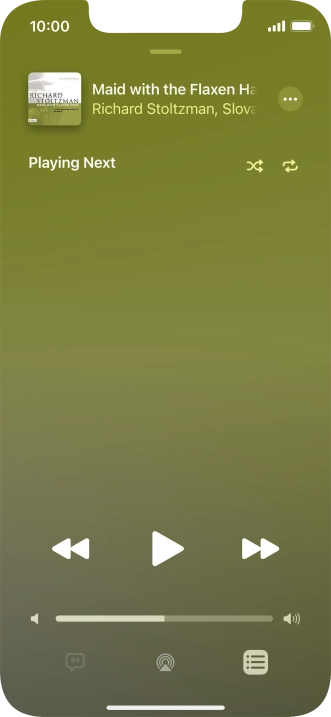 Press the shuffle icon to turn the function on or off.