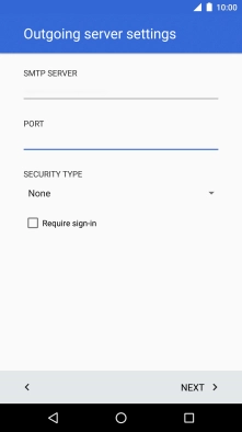 Press Require sign-in to turn the function on or off. Please note that if you're using Vodafone's outgoing server, turn off SMTP authentication and leave the username and password fields empty.